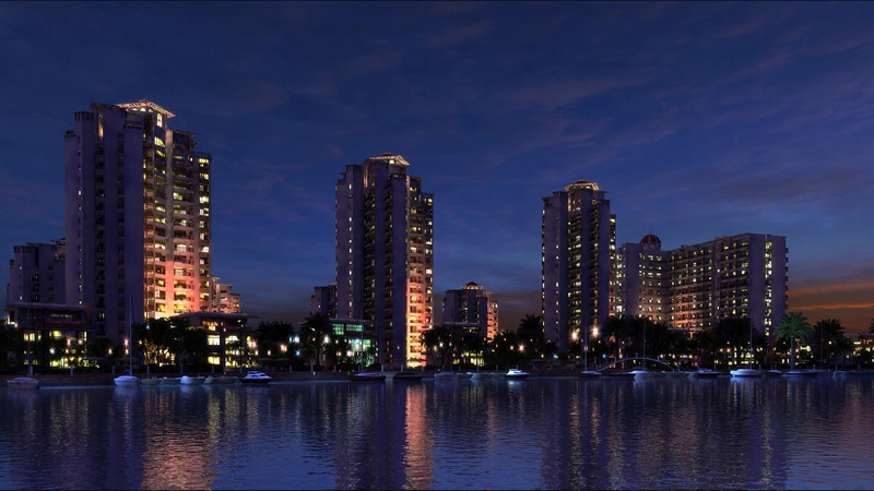 博鳌滨海小镇的相册-博鳌滨海小镇夜景效果图