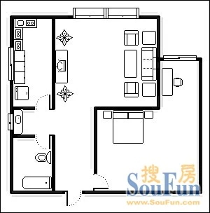 关家社区关家社区 户型图 1室1厅1卫1厨 0.00㎡