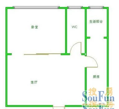 靖湖湾户型图 1室1厅1卫1厨 0.00㎡