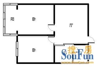 华阳花苑华阳花苑 户型图 2室1厅1卫1厨 0.00㎡