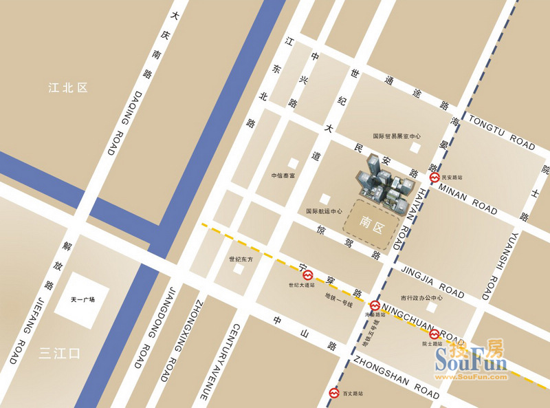 宁波国际金融服务中心交通图 的相册_成都写字楼-房图片