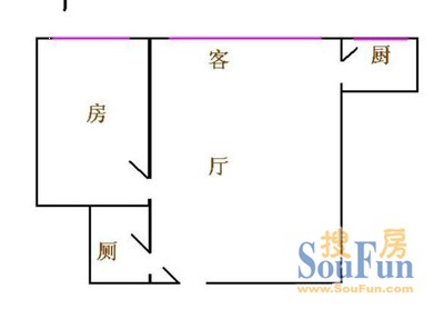 半山小区户型图 1室2厅1卫1厨 0.00㎡