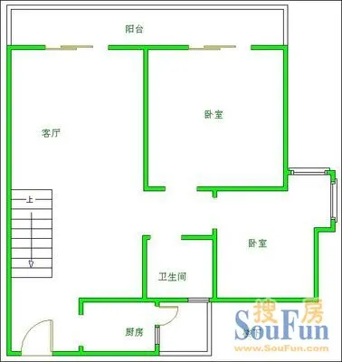  芳邻户型图 2室2厅1卫1厨 0.00㎡