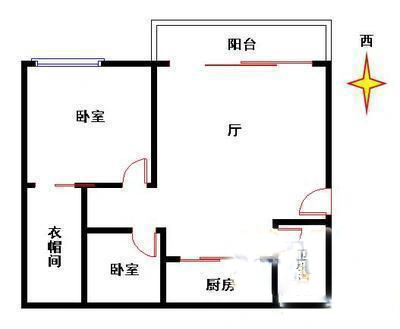 海伦堡流金岁月海伦堡流金岁月 2室 户型图 2室1厅1卫1厨 0.00㎡