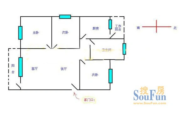 梅园新村3室2厅户型图 3室2厅1卫1厨 0.00>查看更多本小区户型图