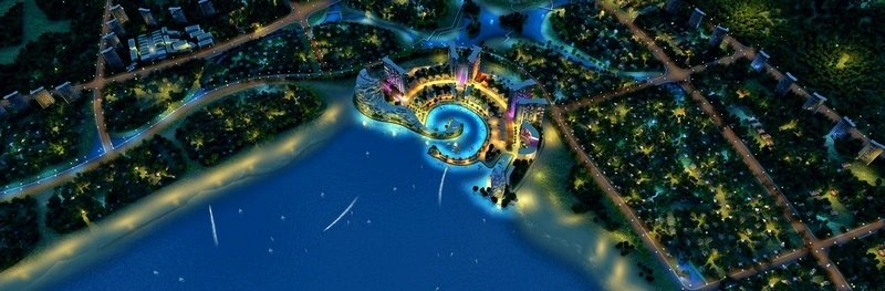 效果图:夜景鸟瞰图