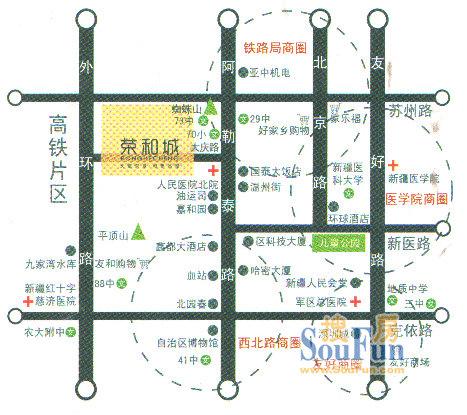 荣和城五期交通图