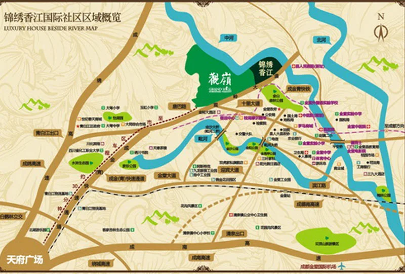蓝光锦绣香江国际社区交通图