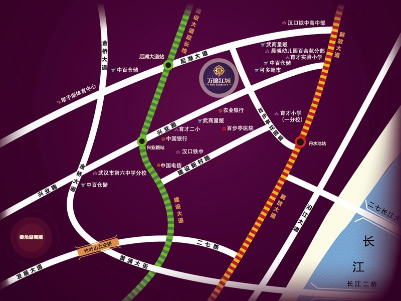 武汉万锦江城交通图