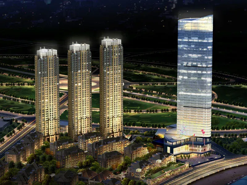 星海湾壹号鸟瞰住宅效果图