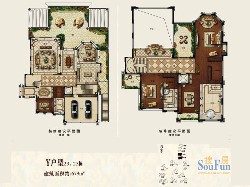 桃源居首府户型图; 桃源峰景园桃源居首府三期23,25栋复式y户型3室2厅