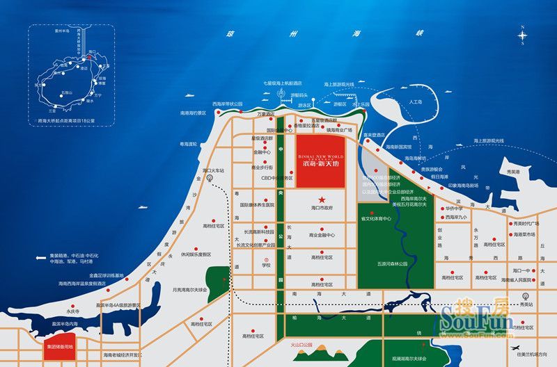 交通图:滨海新天地交通区位图