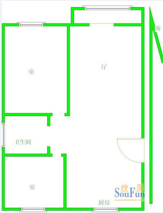 锦绣花园户型图 2室 2室1厅1卫1厨 0.00㎡