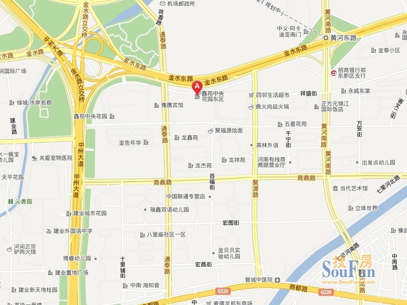 鑫苑中央花园东区交通图