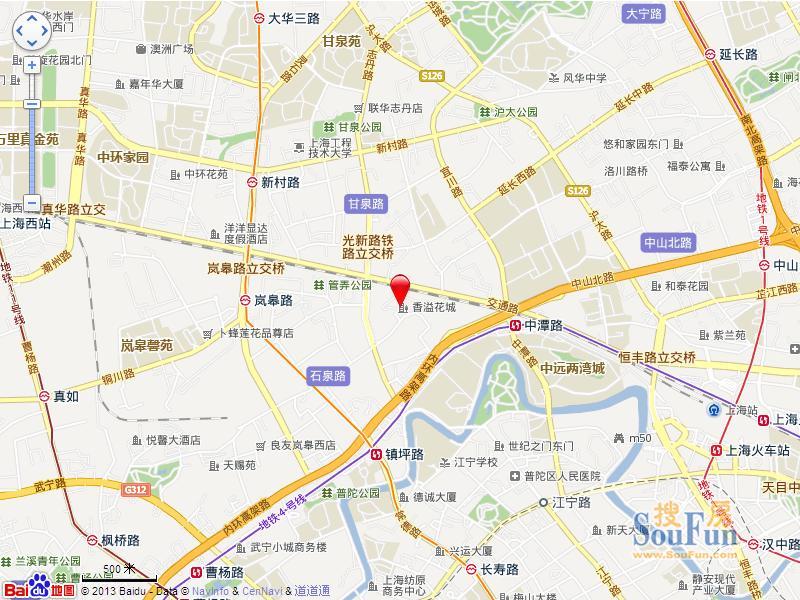 绿城上海香溢花城交通图