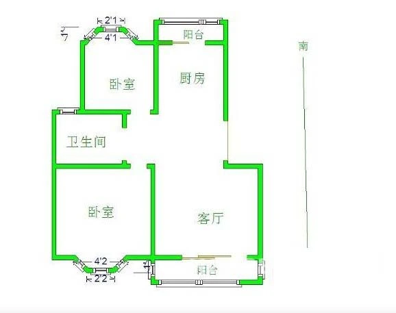 天润城十二街区户型图 2室 2室1厅1卫1厨 0.00㎡
