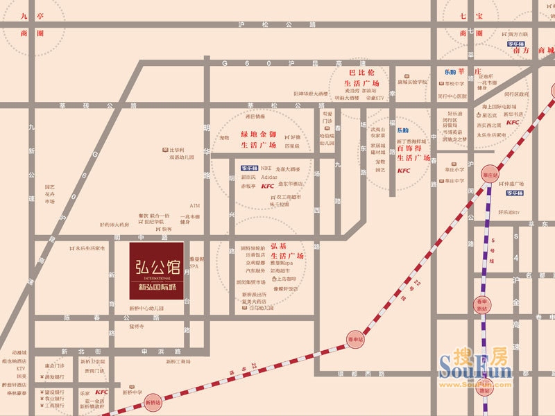 新弘国际城交通图