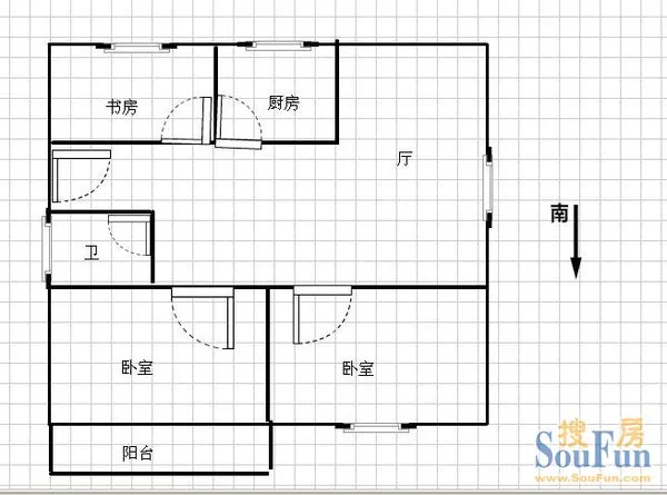 竹林境新村竹林境新村 户型图 3室2厅1卫1厨 88.00㎡