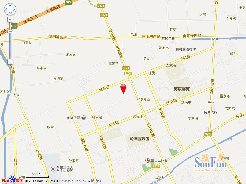 上海金山万达华府交通图