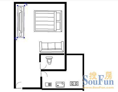 金象城酒店式公寓 户型图 1室1厅1卫1厨 0.00㎡