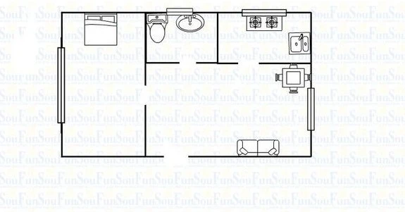 国棉三厂家属院国棉三厂家属院 1室 户型图 1室1厅1卫1厨 0.00㎡