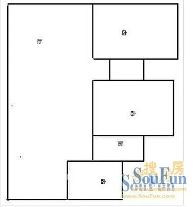 金鹏小区金鹏小区 3室 户型图 3室1厅1卫1厨 0.00㎡