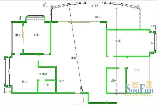 华侨城纯水岸二期户型图 4室2厅2卫1厨 141.00㎡