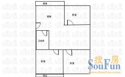 二七南路南站小区七南路南站小区 三居室户型图 3室2厅1卫1厨 0.00㎡