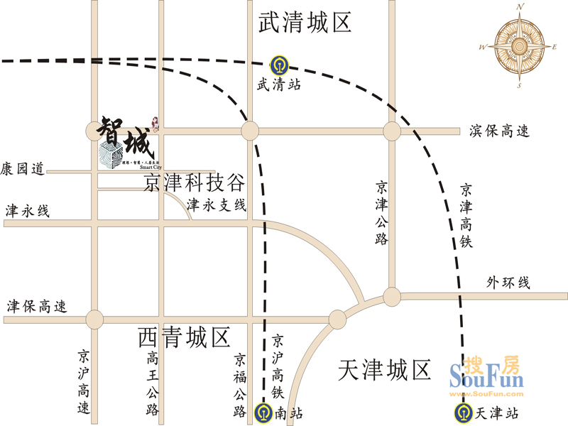 中浩智城交通图