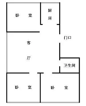 紫薇之家户型图 3室1厅1卫1厨 0.00㎡