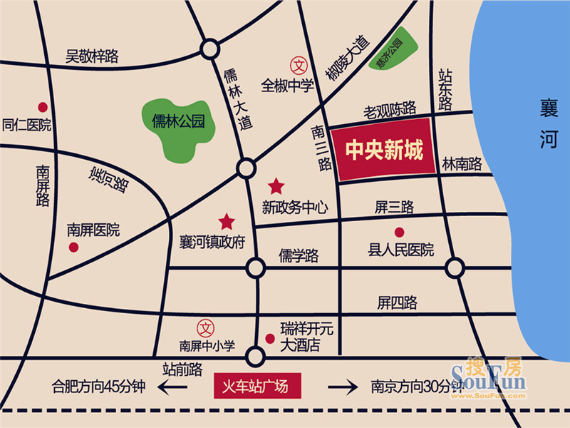 亚东 新城交通状况 公交:全椒火车站(全椒1路,全椒3路,火车站(全椒