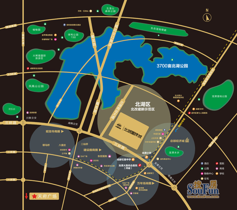 中国铁建北湖国际城交通图