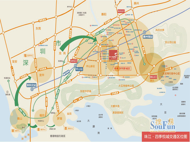 深圳珠江·四季悦城交通图