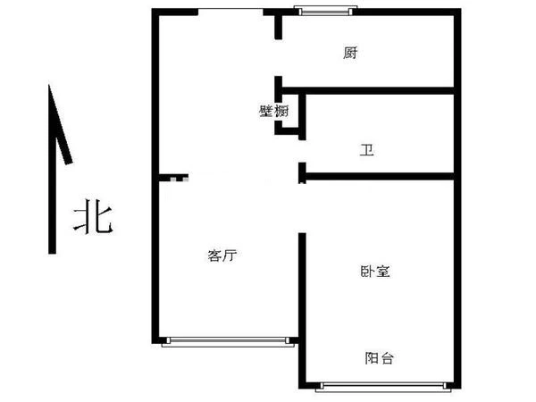 南崂路小区1室户型图 1室1厅1卫1厨 0.00㎡