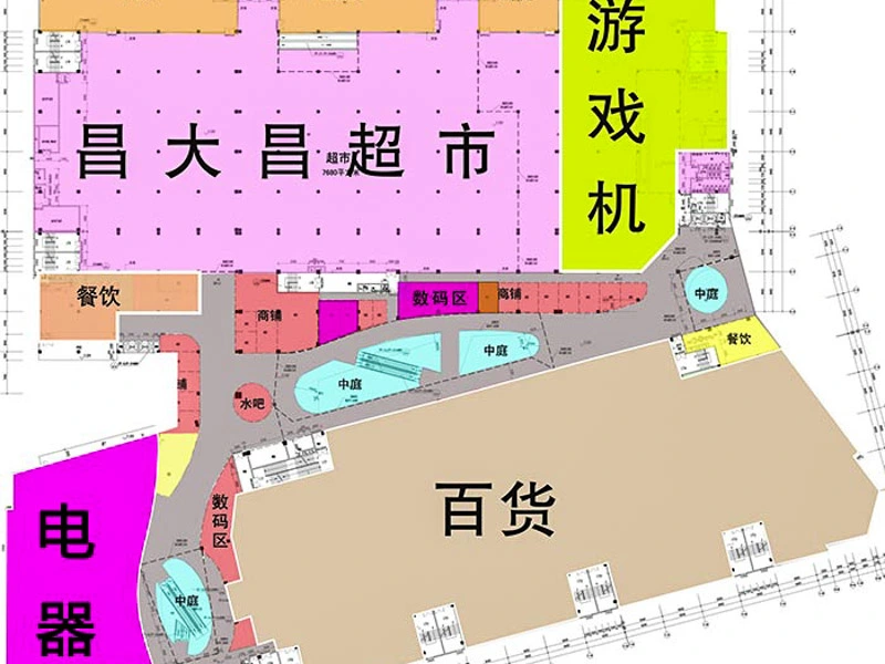开平东汇城购物中心3楼平面图