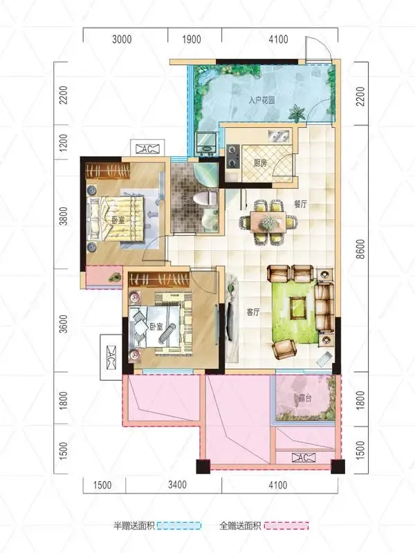 成都合院公园里3期10栋奇数层C1户型（ ）&nbsp;2室2厅1卫1厨 87.00㎡