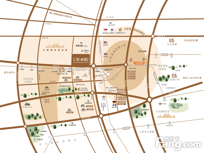 仁恒西郊花园交通图