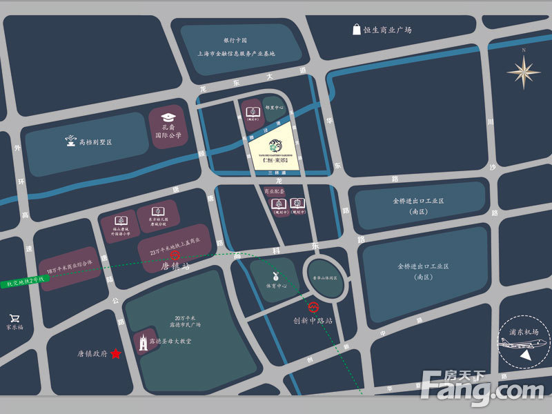 仁恒东郊花园交通图