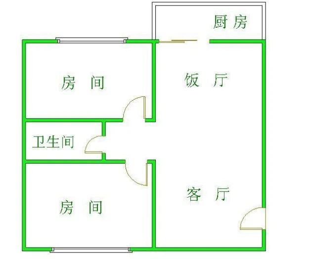 欧景苑四期2室2厅 户型图 2室2厅1卫1厨 0.00㎡