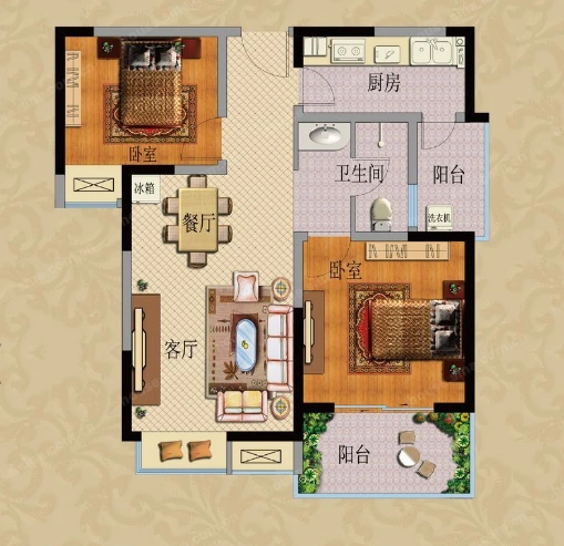 安静社区安静社区 2室2厅 户型图 2室2厅0卫0厨 0.00㎡