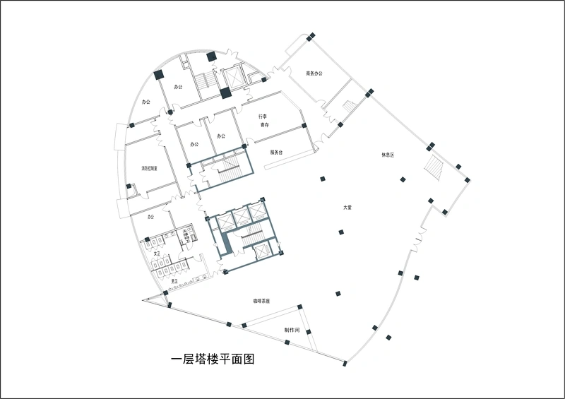 新城国际一层塔楼平面图