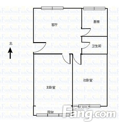 金桥公寓金桥公寓 2室户型图 2室1厅1卫1厨 0.00㎡