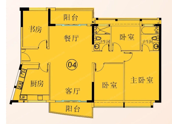 台南花园4室2厅 户型 4室2厅0卫0厨 0.00㎡
