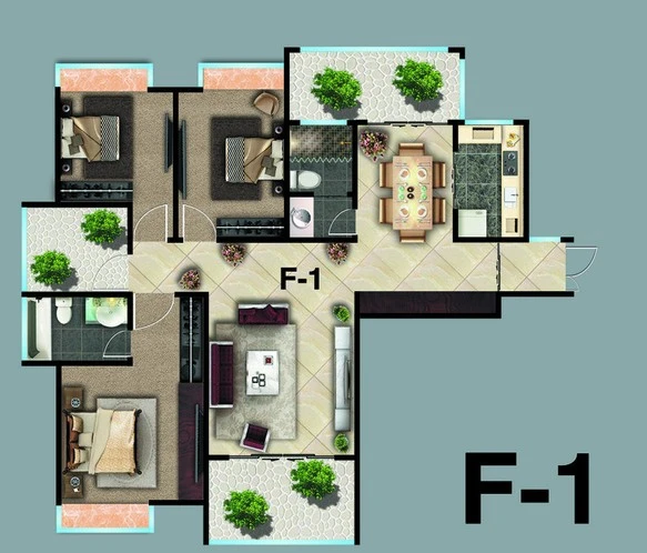 宝丰街小区3室2厅 户型图 3室2厅0卫0厨 0.00㎡