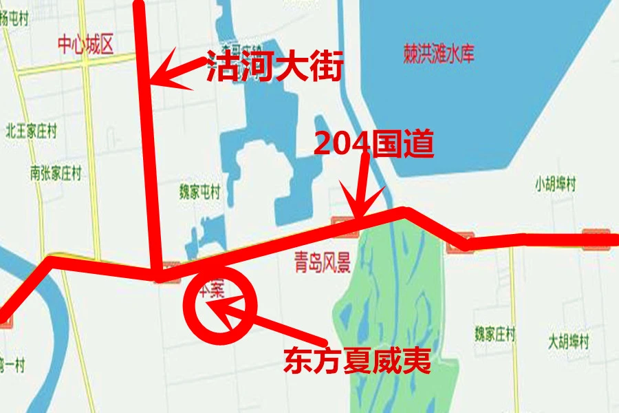 项目位于胶州市李哥庄镇,东临城阳区棘洪滩社区,南侧外青岛高新区,西