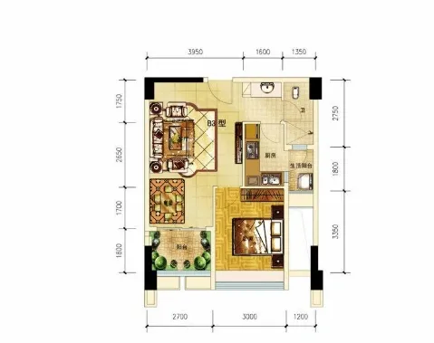 香木林花园里户型图&nbsp;2室2厅1卫1厨 0.00㎡