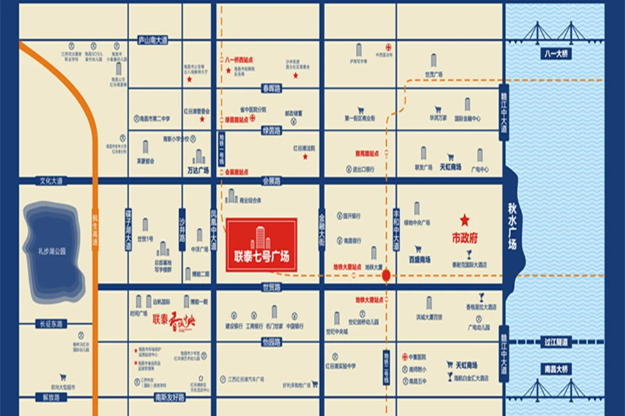 南昌联泰7号广场区域交通介绍