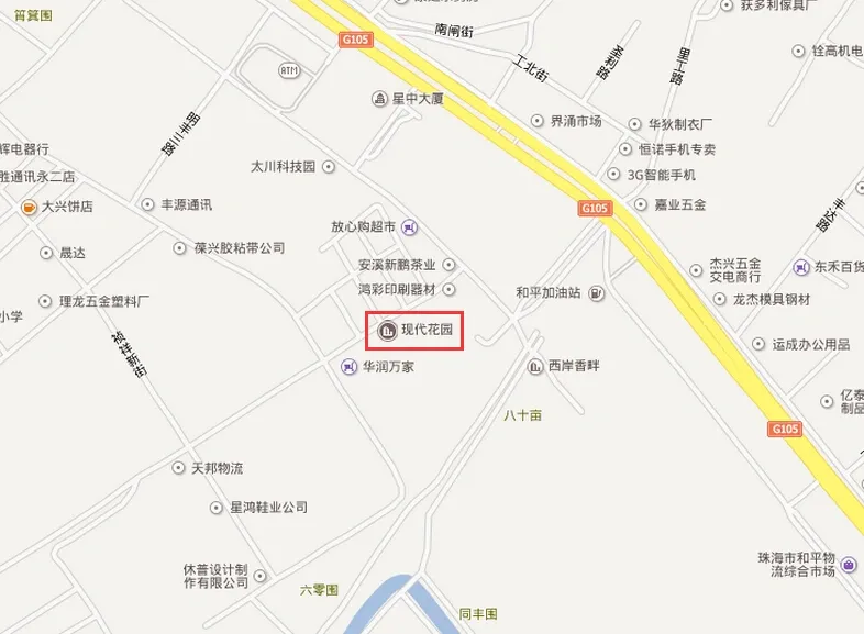 现代花园交通图