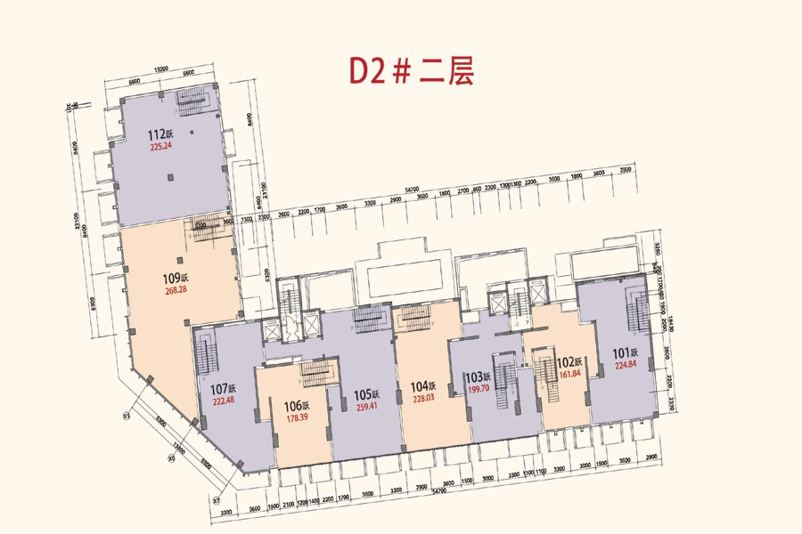 通州万达广场商铺d区底商2#二层平面图