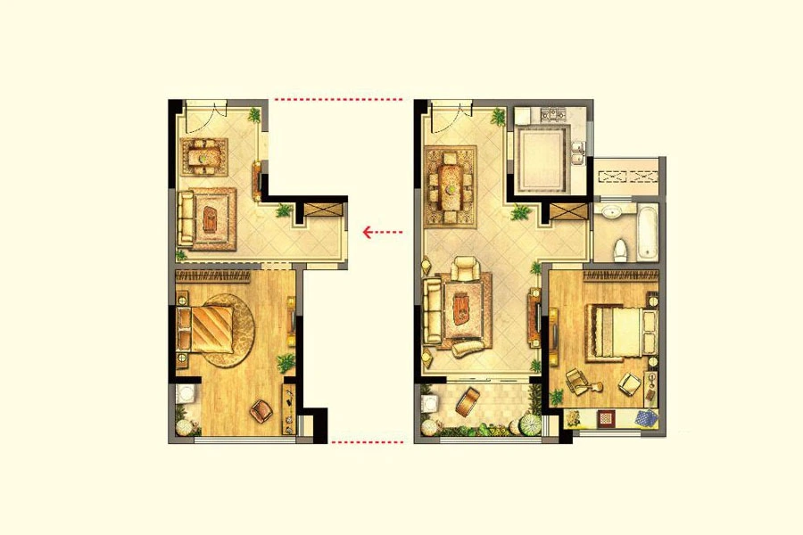 户型图:C1#标准层73㎡户型